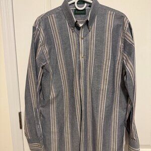 Men’s striped long sleeve button up-- size M